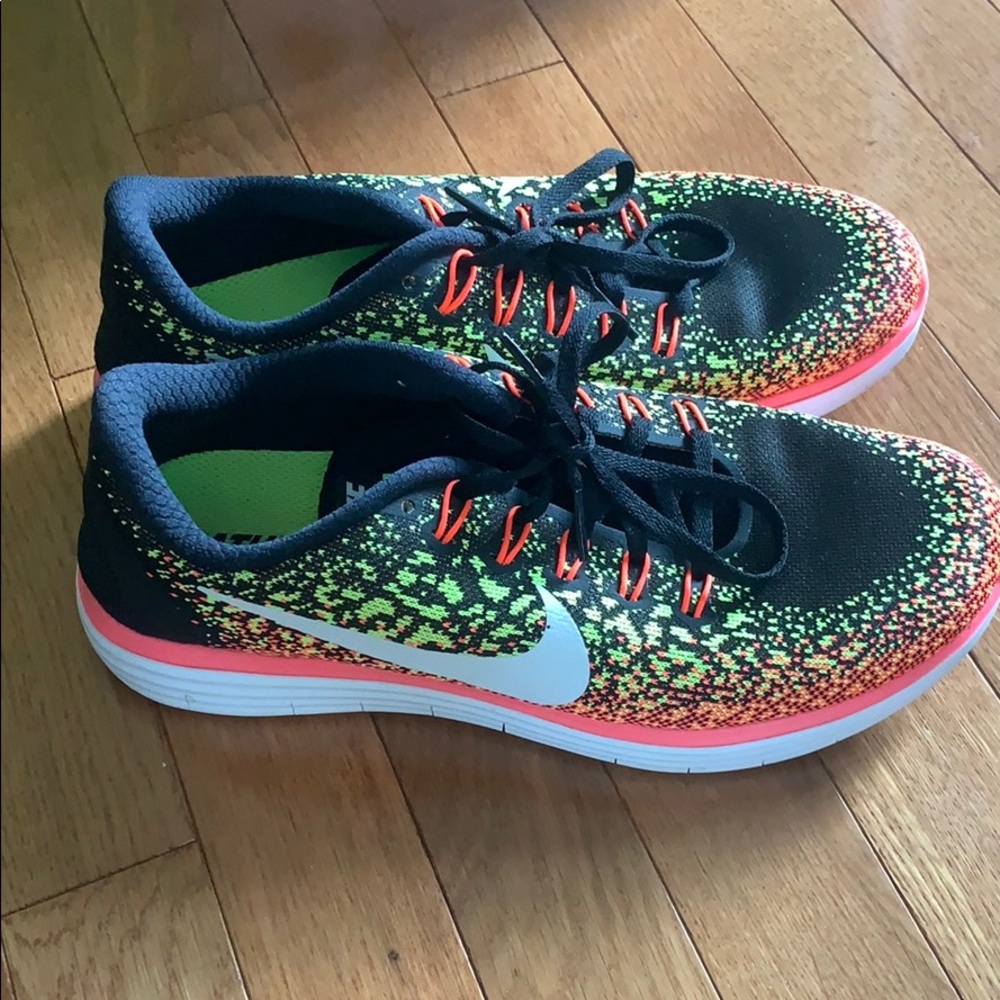 NeonOrange/Yellow Nike Free Run Distance Sneakers